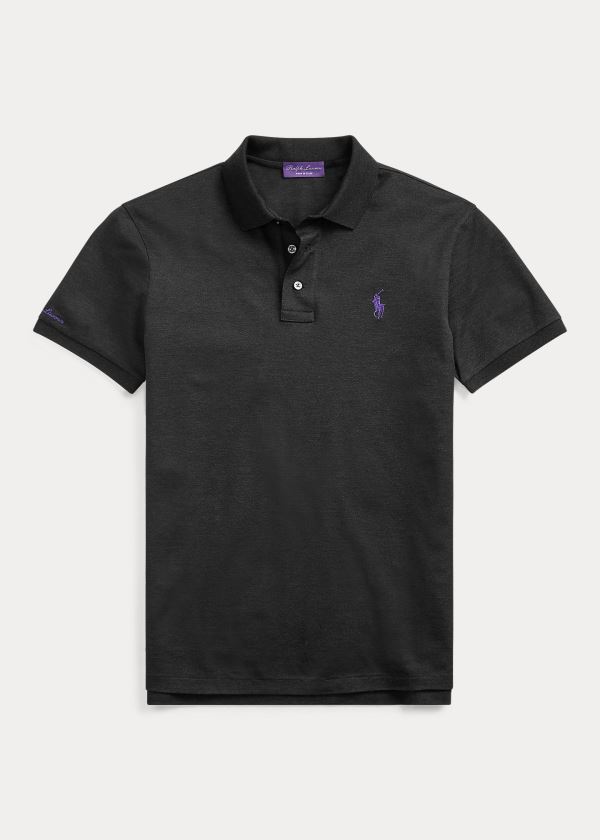 Polos Ralph Lauren Hombre Grises Oscuro - Custom Slim Fit Piqué - VDEHI5943